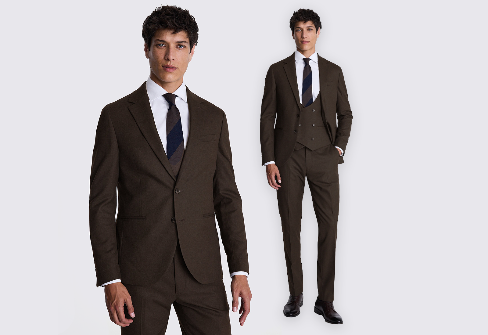 Moss - slim fit brown suit