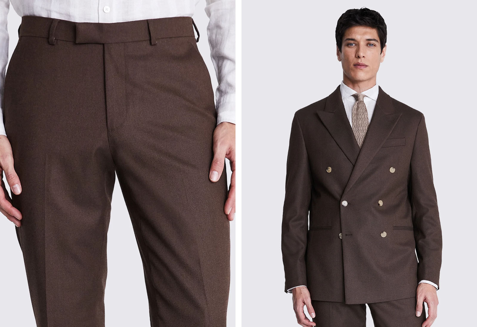 Moss - relaxed fit copper flannel double breasted suit