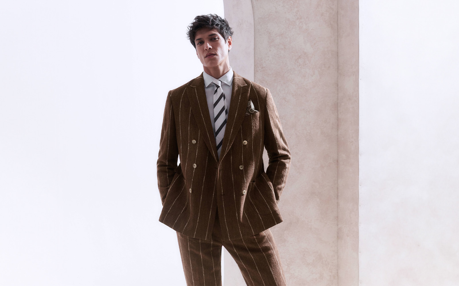 Moss - tailored fit Italian rust suit