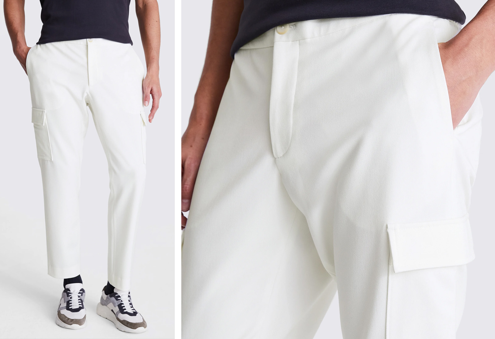 Moss - off white cargo trousers