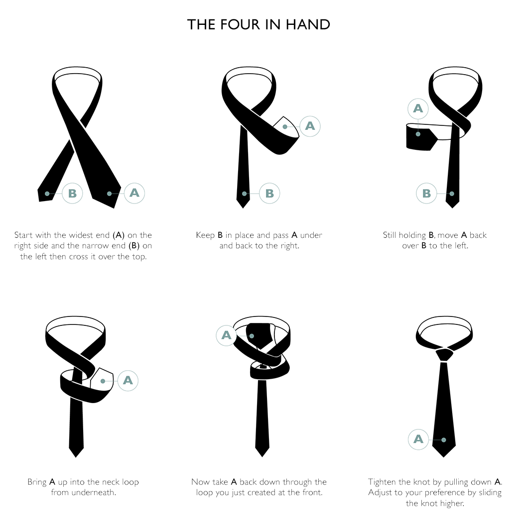 how to tie a four in hand knot