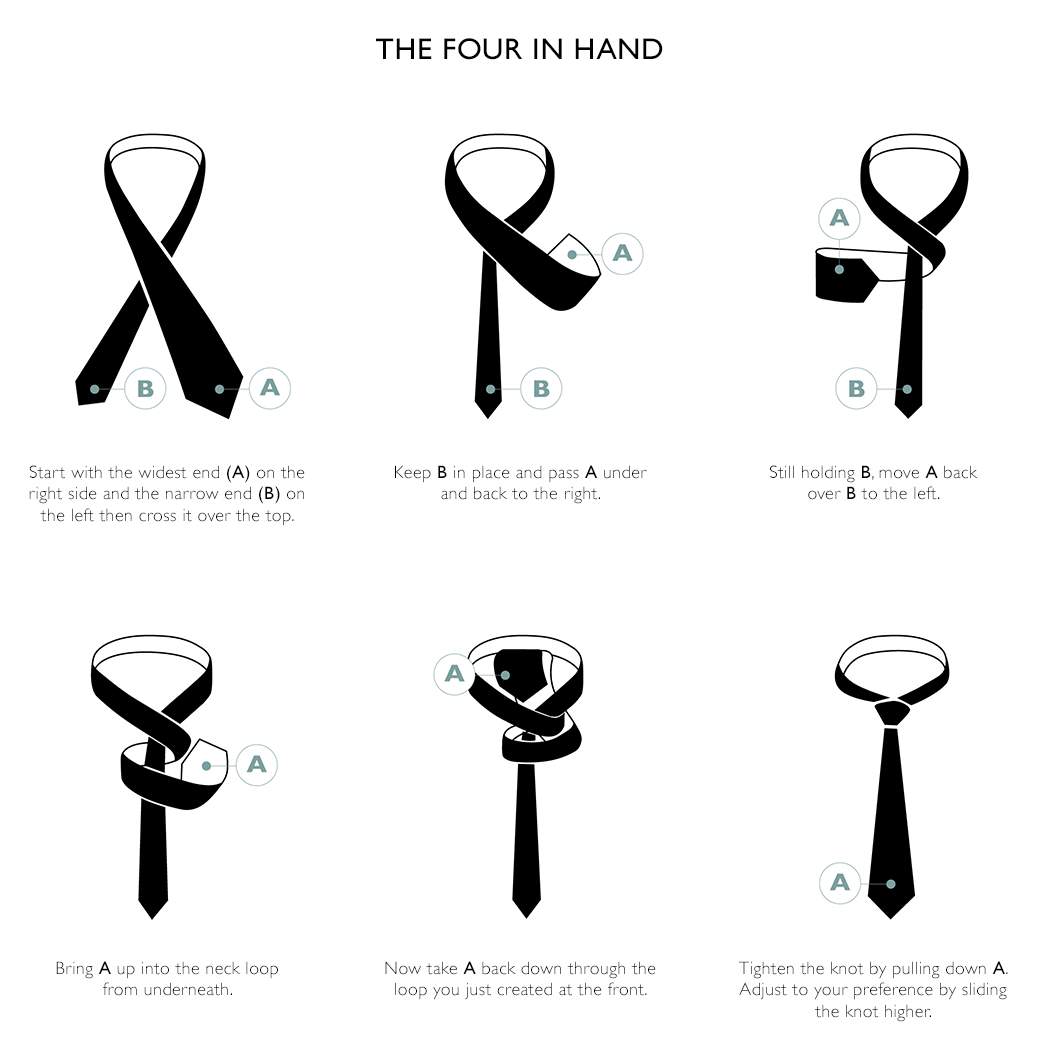 How To Tie A Four In Hand Knot Moss How To Tie A Four In Hand Knot Moss