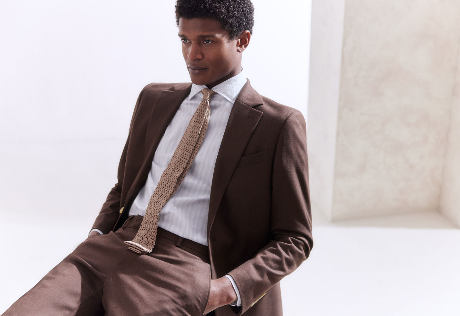 Moss - tailored fit copper flannel suit