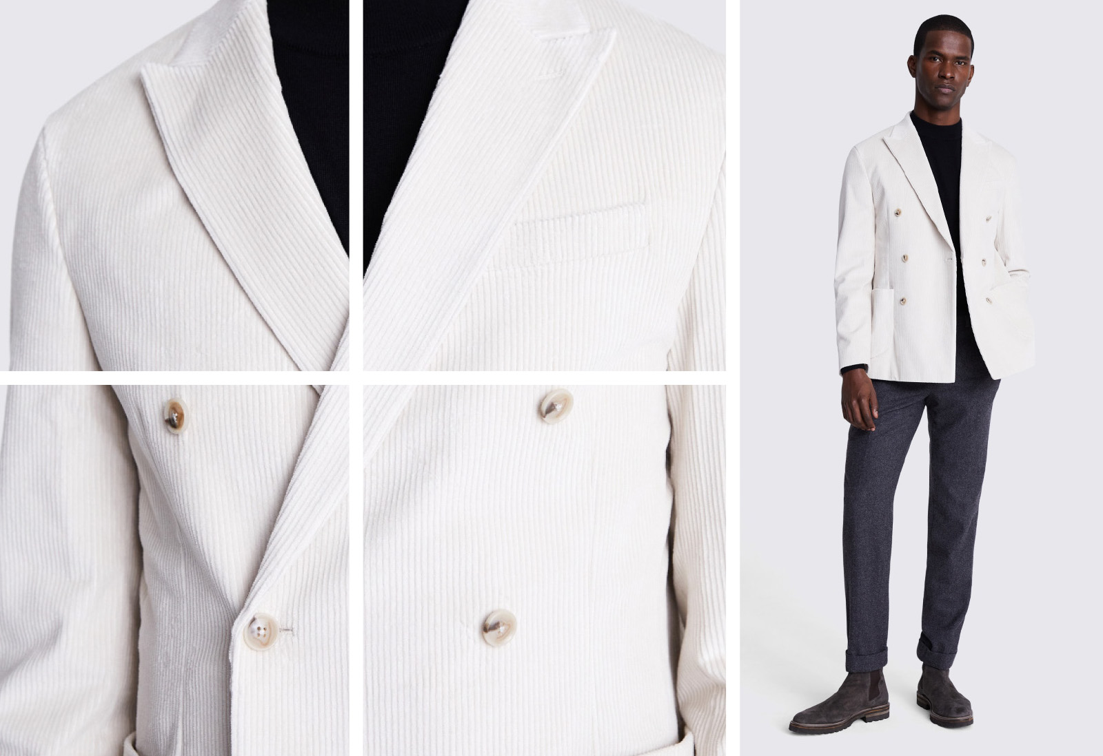 White sales cord blazer