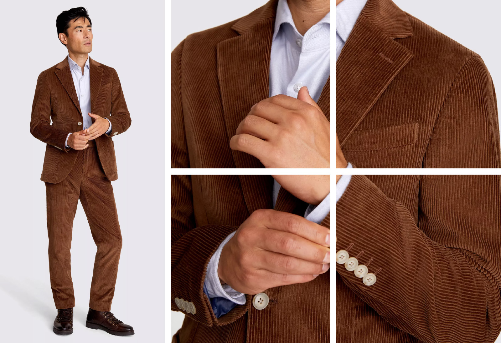 Moss Slim Fit Copper Cord Suit