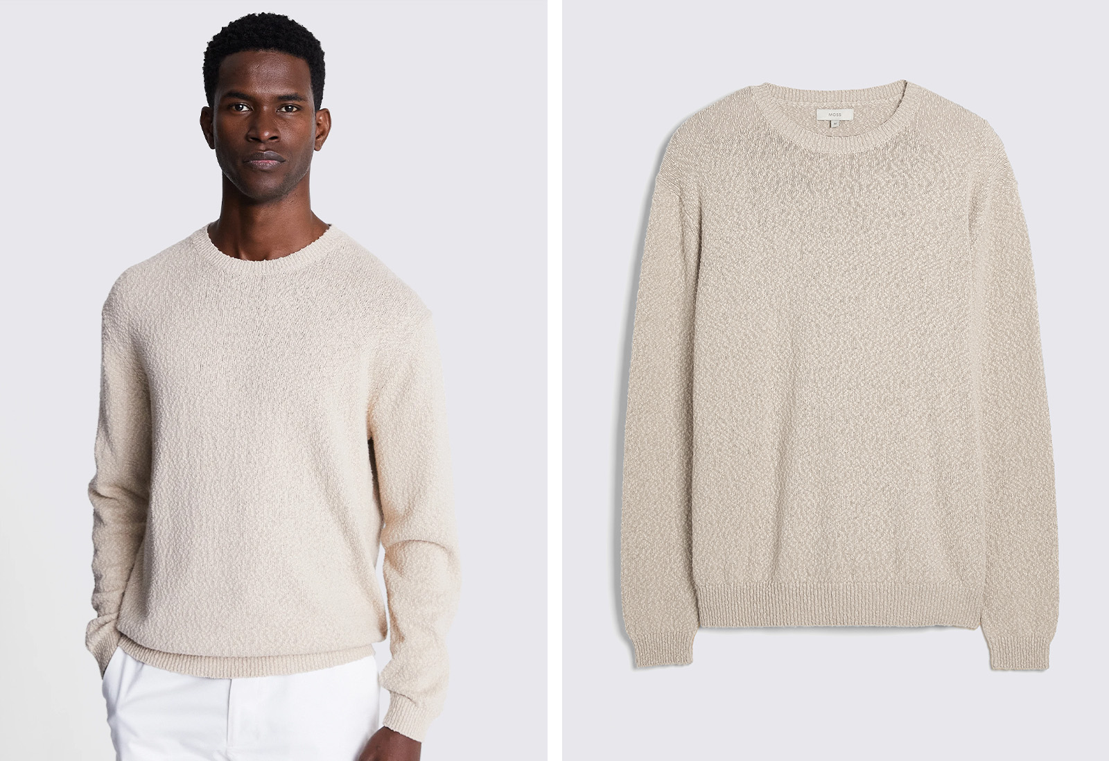 Moss - camel sloutchy boucle crew neck jumper