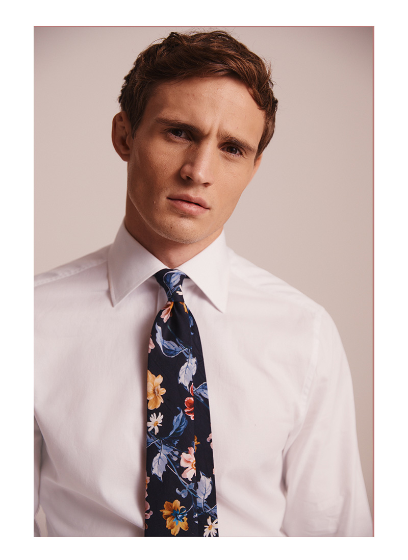 floral tie with waistcoat