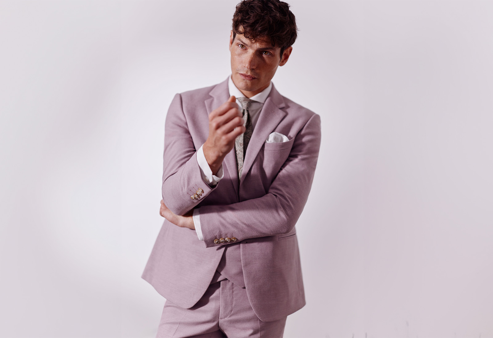 Moss - pink Grand National suit for men