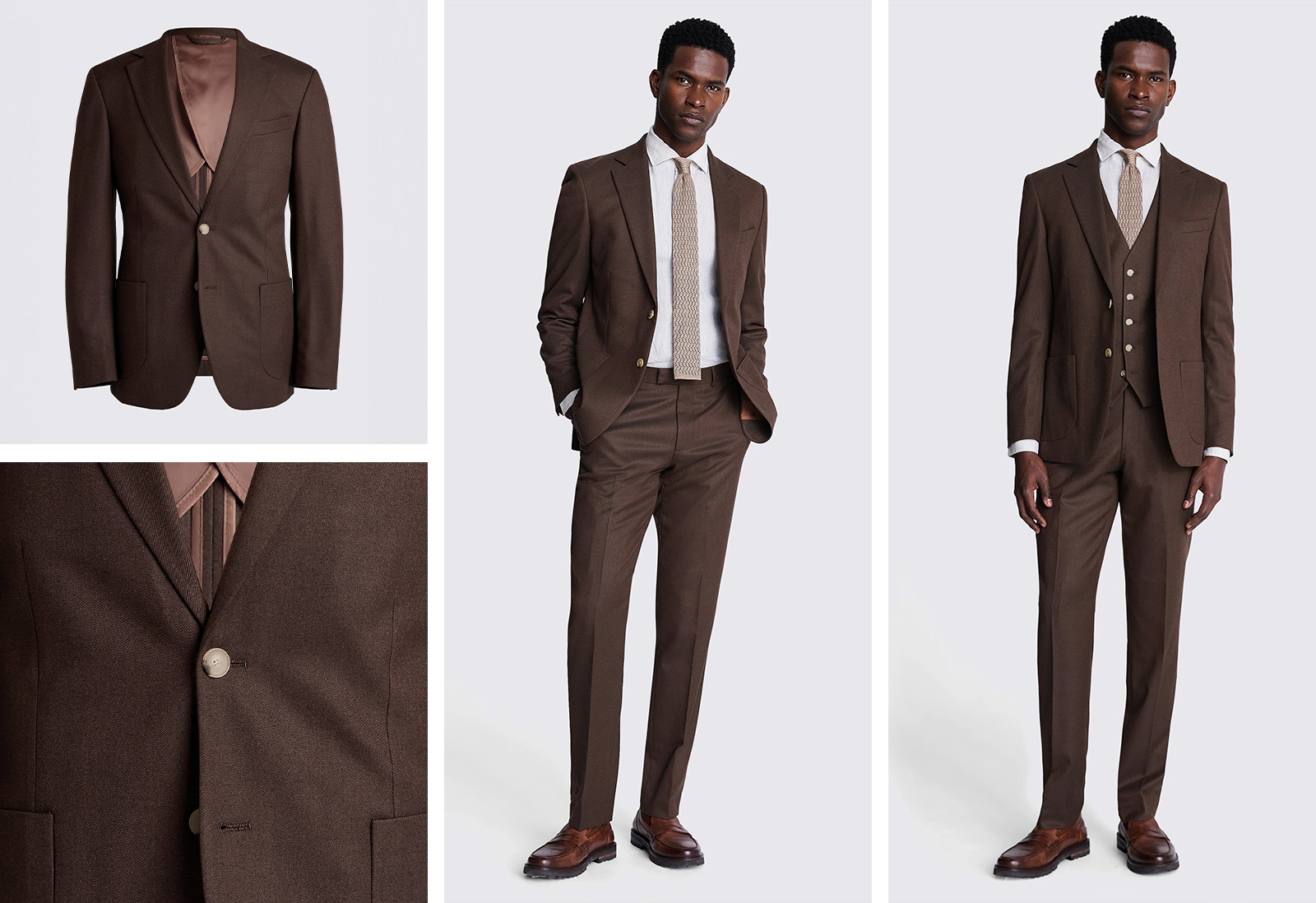 Moss - tailored fit copper flannel suit