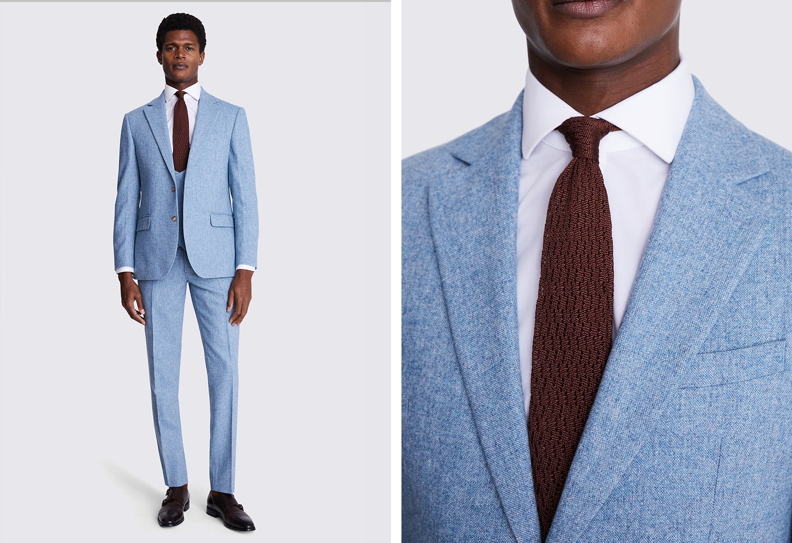 Moss - tailored fit aqua donegal suit