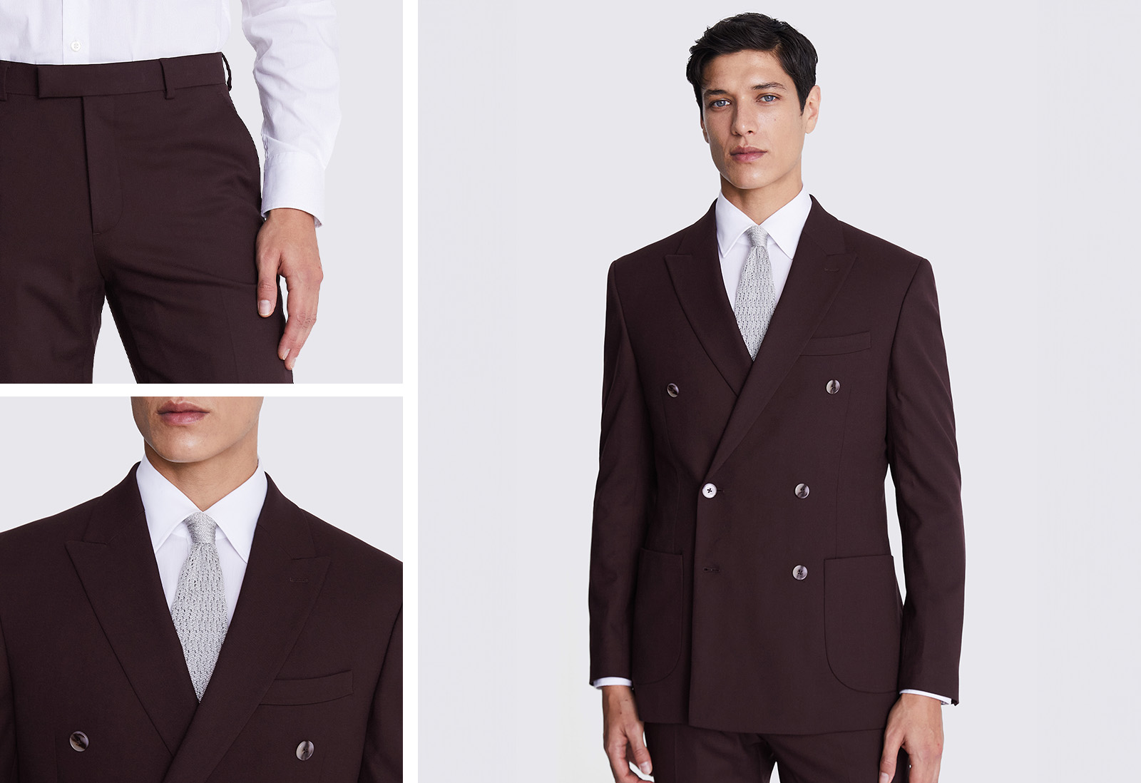 Moss - tailored fit port flannel double breasted suit