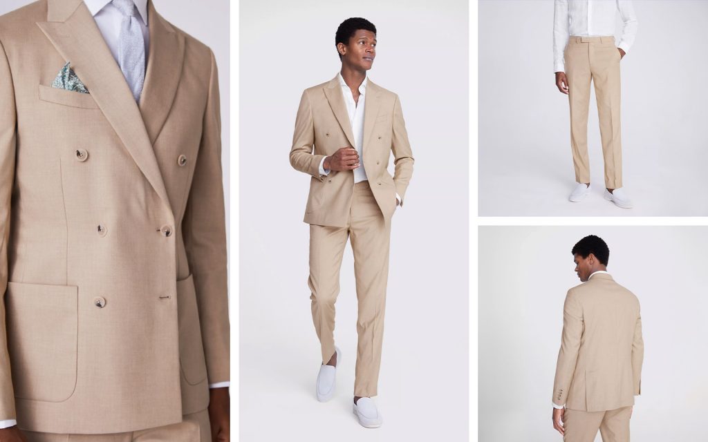 Moss - tailored fit blonde camel suit