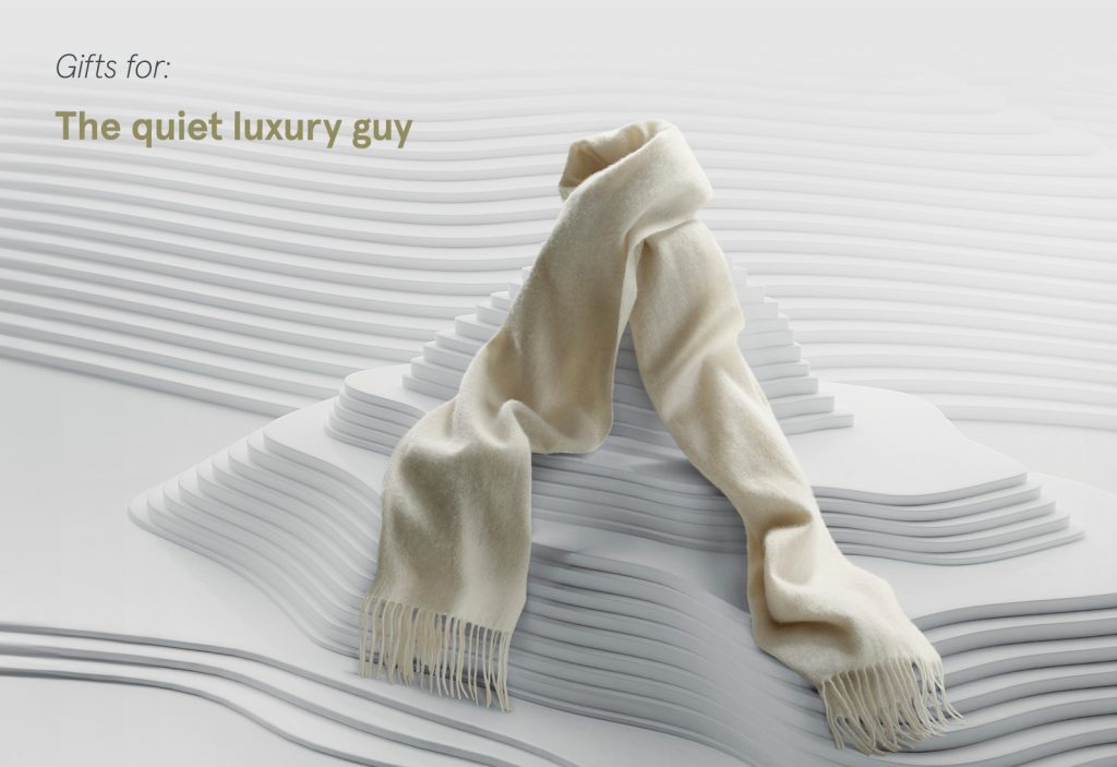 Moss gifting - winter white cashmere scarf