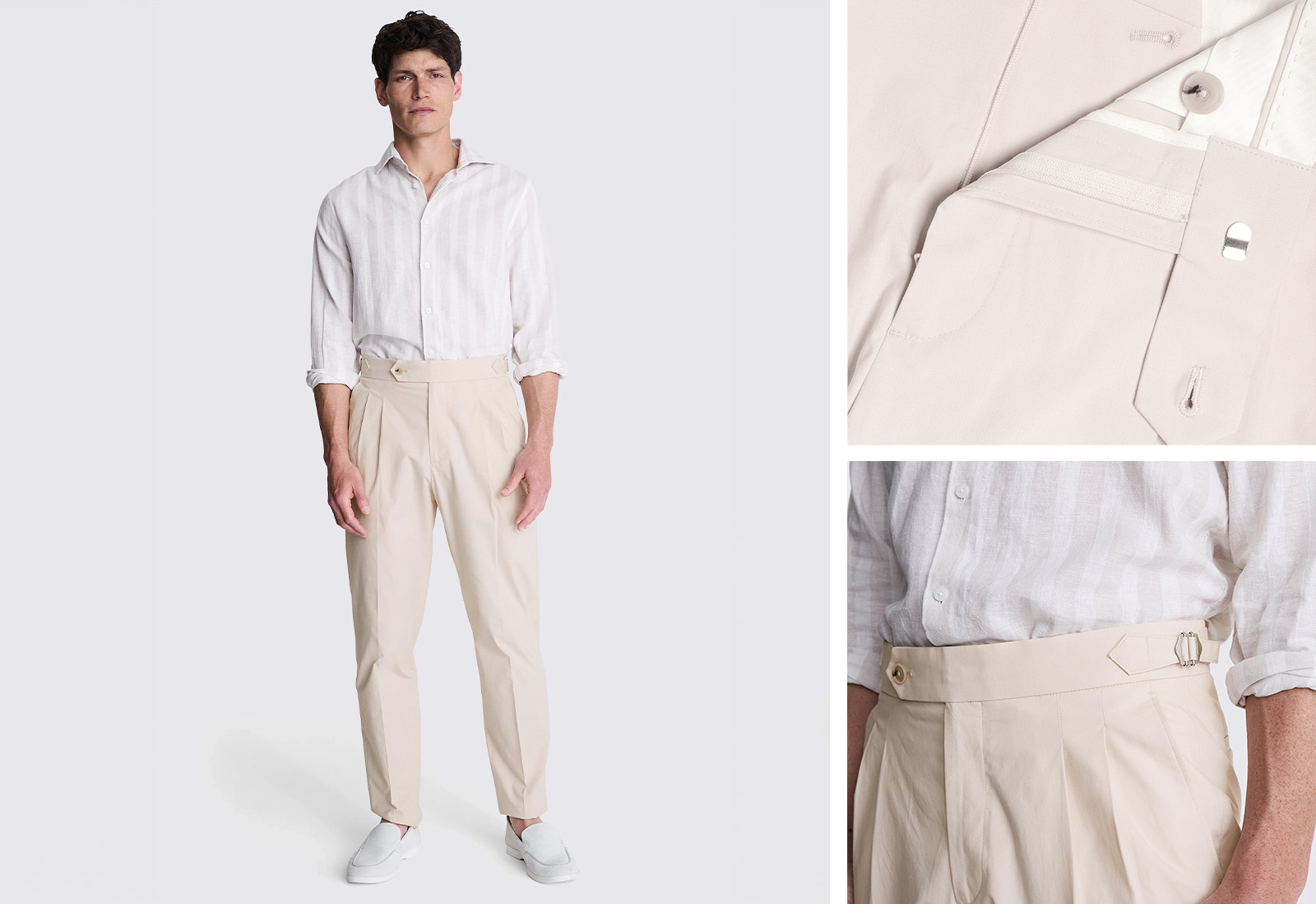 Moss - light camel pleated trousers